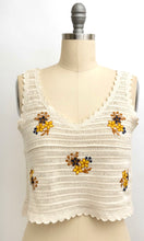 Acana Natural Boho Embroidered Crochet Tank Top