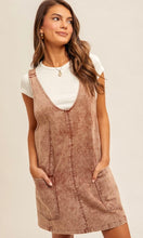 Avanda Rust Snow-Washed Overall Pocket Dress