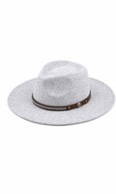C.C. Vegan Leather Trim Felt Panama Hat