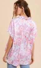 Asherly Pink Vintage Floral Satin Blouse Shirt