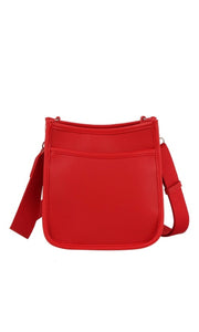 Emmie Red Pebbled Crossbody Utility Bag