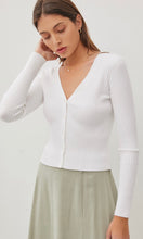Alyson Ivory Button Front Lightweight Cardigan Sweater