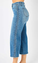 Arpal High Waist Side Braid Stretch Denim Cropped Jean
