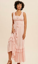Amber Bridal Pink Lace Trim Tassel Tie  Maxi Dress