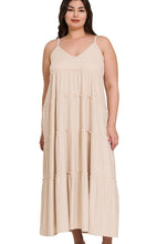 Abari Sand Soft Jersey Knit Tiered Side-Pocket Maxi Dresses