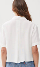 Anjana White Linen Boxy Crop Shirt Top
