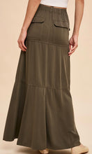 *SALE! Andy - Olive Tencel Utility Cotton Maxi Skirt