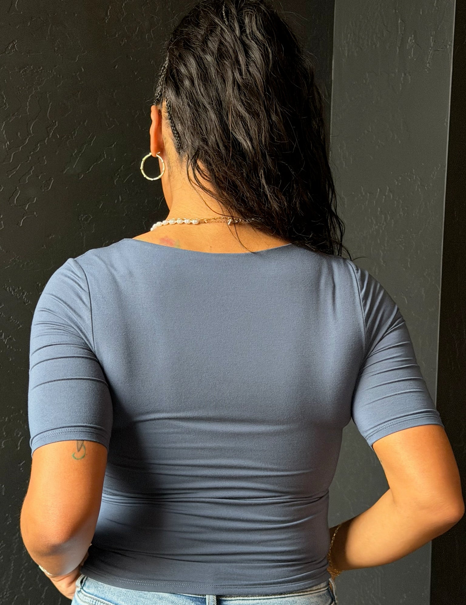 Gjerta Basic Short Sleeve Cropped Top