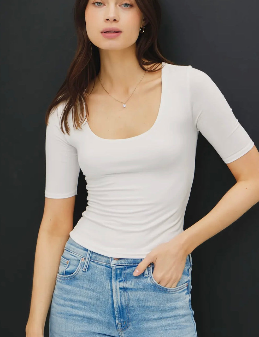 Gjerta Basic Short Sleeve Cropped Top