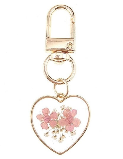 Hazel Pressed Dried Flower Charm Keychain