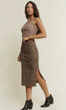 Alyana Animal Print High Waist Thigh Slit Midi Skirt