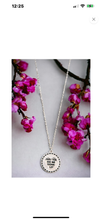 Silver Love Message Coin Pendant Necklace