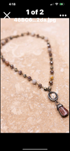 Sophie Bamboo Agate Stone Crystal Pendant Beaded Short Necklace