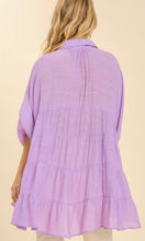 *SALE! Anabry Lavender Button Front Tiered Blouse Shirt