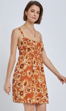 *SALE! Ajany Terra Cotta Rust Sunflower Empire Pocket Mini Dress