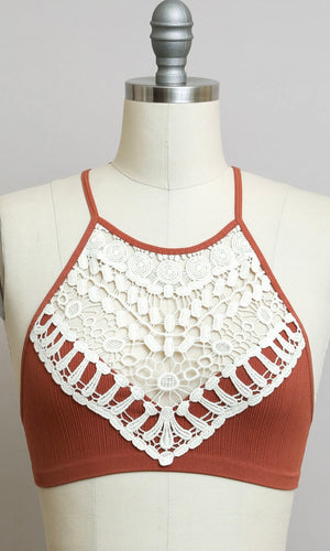 Braden - White Cage Front Cotton Knit Brahmi Bralette – Rita's