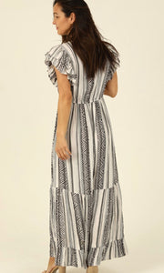 *SALE! Alivor Ivory Boho Stripe Tassel Time Empire Maxi Dress