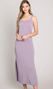 *SALE! Axle Grape Lavender Soft Jersey Knit Midi Dress