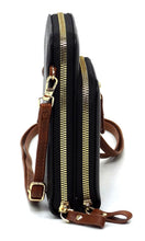 Bradford-Black Vegan Leather Cellphone Crossbody Bag
