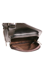 Beverly Black Vegan Leather Crossbody Sling Handbag Bag