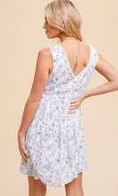*SALE! Ambry White Blue Crochet Lace Babydoll Mini Dress