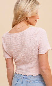 *SALE! Acave Baby Pink Texture Knit Crop Top