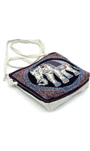 Bali Elephant Tapestry Blue Canvas Crossbody Bag