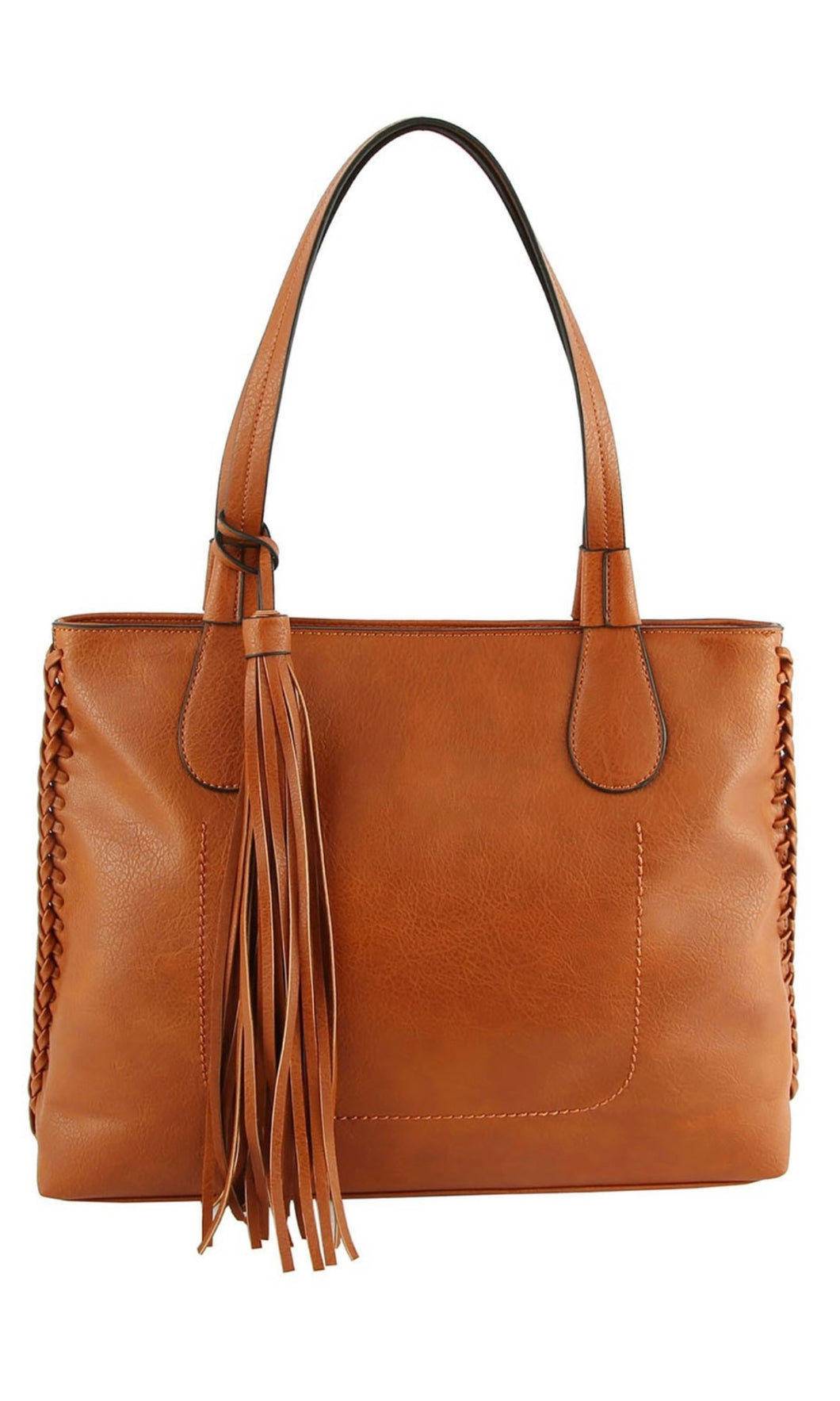 Bryan Brown Vegan Leather Tassel Tote Handbag