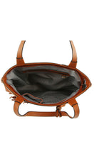 Bryan Black Vegan Leather Tassel Tote Handbag