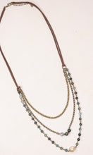 McKenna India Agate Beaded Triple Layer Long Necklace