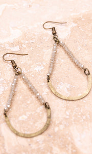 Audry Crystal Teardrop Bronze Dangle Earrings