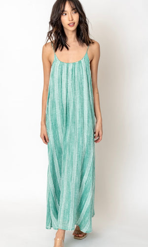 *SALE! Anym Mint Green Subtle Stripe Maxi Dress