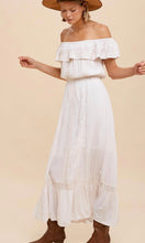 Afrany Buttercream Lace Detail Off Shoulder Maxi Dress