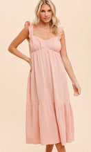 *SALE! Apava Washed Pink Cotton Gauze Tiered Midi Dress