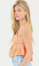 Axion Coral Tiered Cropped Knit Tank Shirt Top