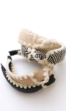 Topknot Black Crochet Checker  Headband