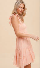 Amalie Apricot Pink Smocked Mini Dress