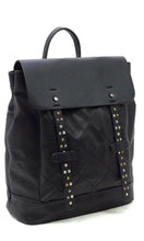 Bree Black Quilted Vegan Leather Studded Handbag