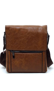 Blaze Coffee Brown Vegan Leather Messenger Crossbody Bag