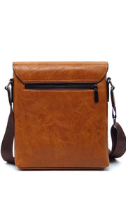 Blaze Brown Vegan Leather Messenger Crossbody Bag