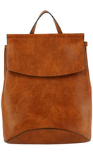 Brazil Brown Vegan Leather Convertible Backpack Crossbody Bag