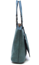 Bennie Black 3-In-1 Vegan Leather Whipstitch Braided Tote Handbag Set