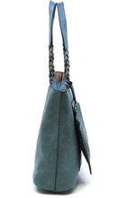 Bennie Brown 3-In-1 Vegan Leather Whipstitch Braided Tote Handbag Set