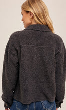 *SALE! Alger - Charcoal Cozy Button Front Contrast Pocket Jacket Coat