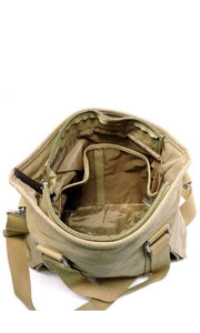Brock-Khaki Canvas Handle With Crossbody Shoulder Strap Messenger Bag