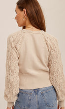 Anine Ecru Wooden Button Texture Cardigan Sweater Jacket