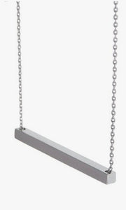 'BEST FUCKING FRIENDS' Etched Silver Bar Pendant Necklace
