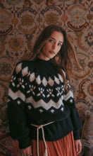 *SALE! Acina Black Fair Isle Pullover Mock Sweater Top