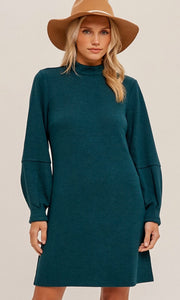 *SALE! Anory - Emerald Green Ribbed Knit MiniDress
