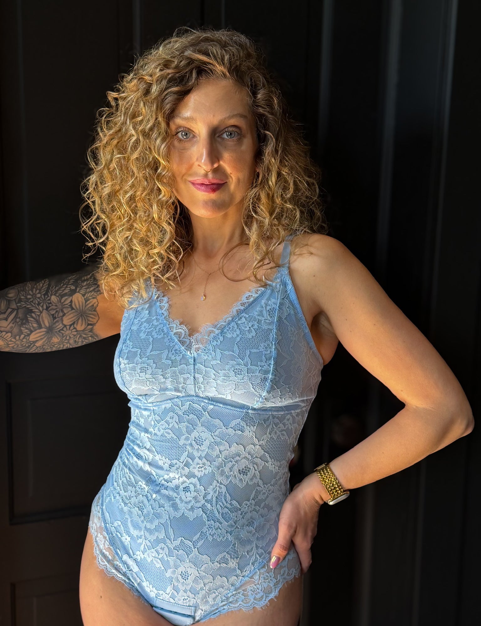 Ivana Shapewear Firm Control Smoothing Full Lace Thong Bodysuit